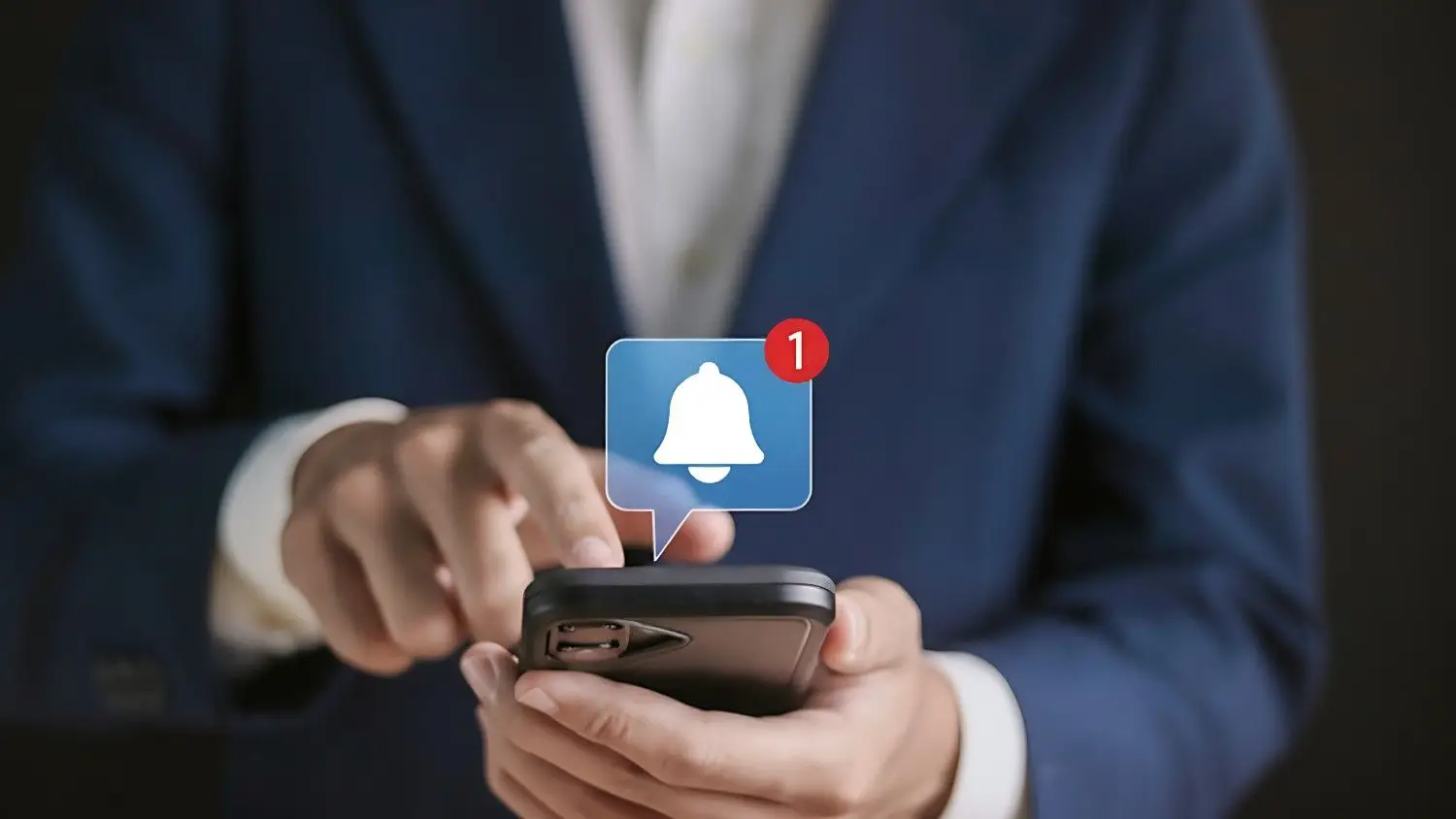 A phone showing a document notification arriving by text